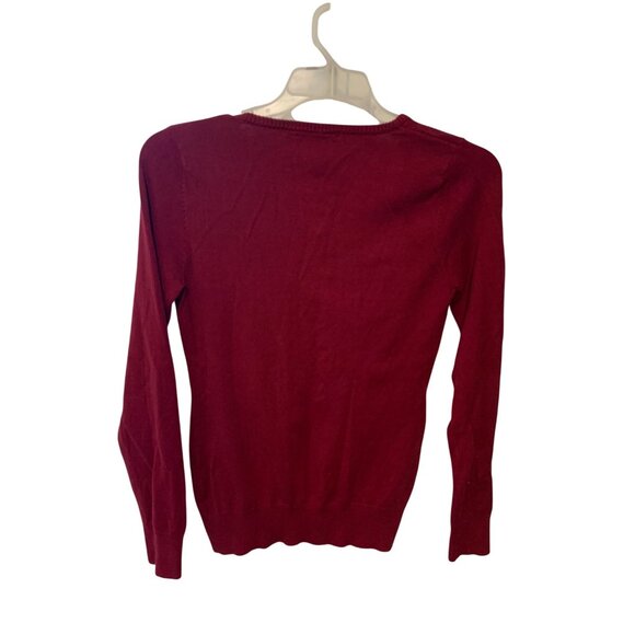 Vintage Y2k Womens Size XL Long Sleeve Pullover Sweater Burgundy round Neck - Picture 4 of 4
